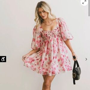 Bohme Pink Floral Mini Dress